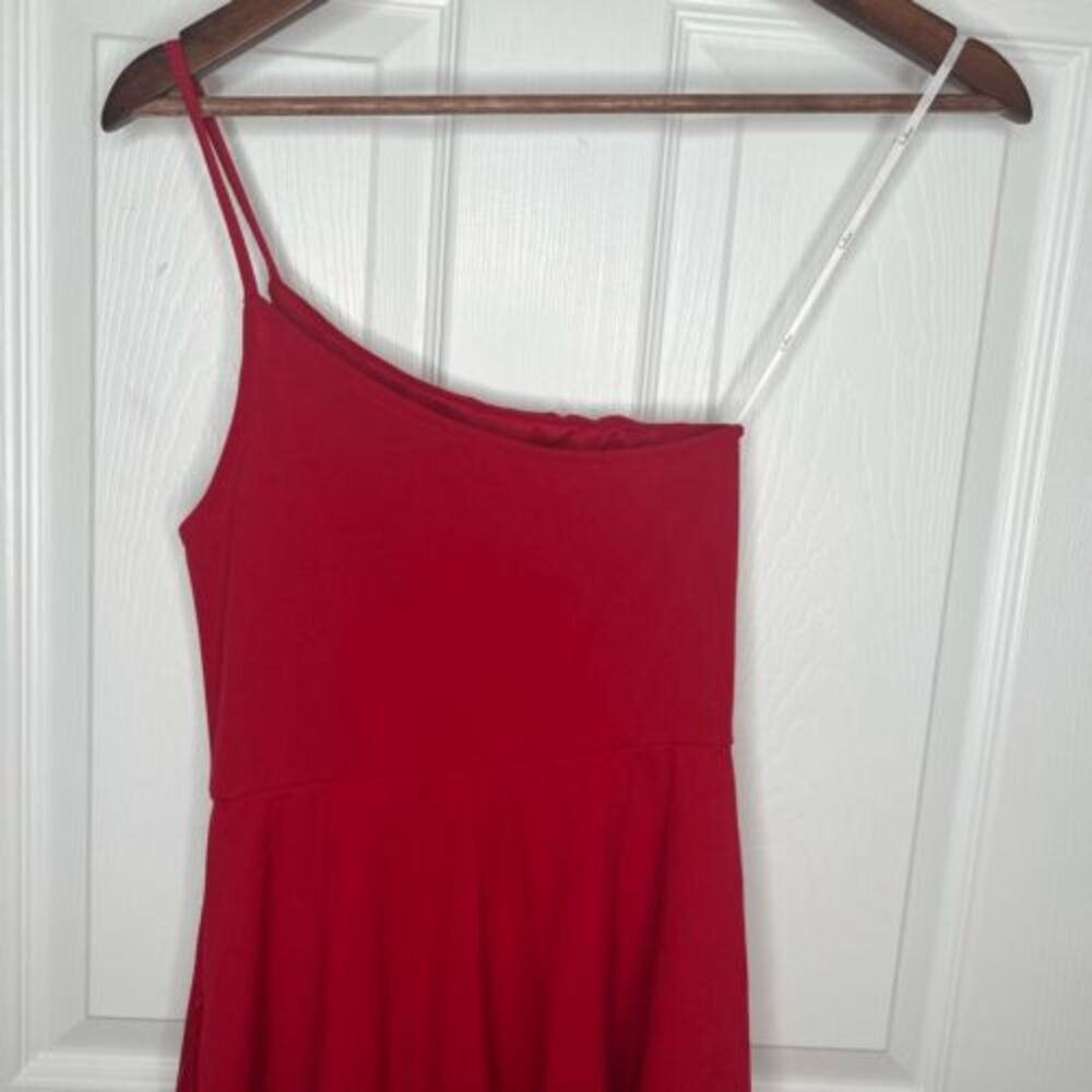 NEW Lulus‎ Mini Dress Red Too Cute To Care S One Shoulder Skater Chic Event Teen - Picture 11 of 16